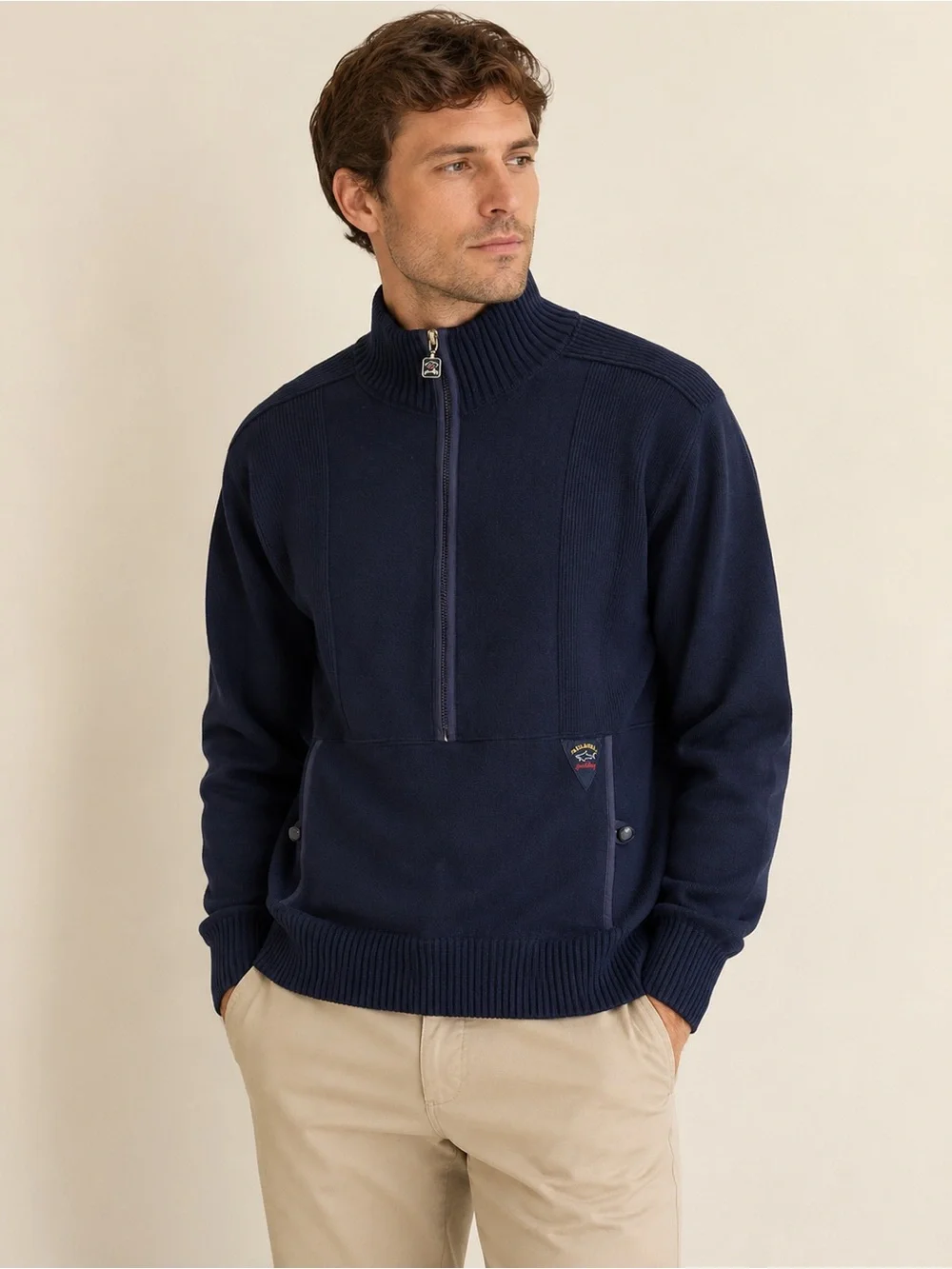 Paul & Shark Yachting Men’s Deep Navy Half Zip Knit Pullover Sweater S